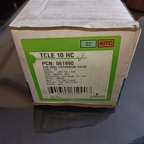 Soupape D'expansion Thermique Emerson TX7-N05 10 Tonnes - Pour R-407C/R-22, Neuve
