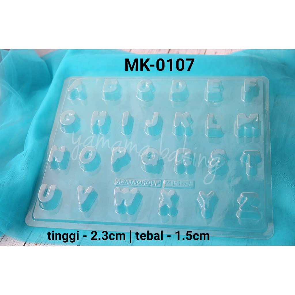 Jual MK-0107 Cetakan mika coklat fondant pudding huruf alphabet besar ...