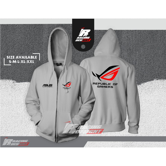 Jual Jaket Hoodie Resleting Asus ROG Terbaru Kualitas Distro IR merch ...
