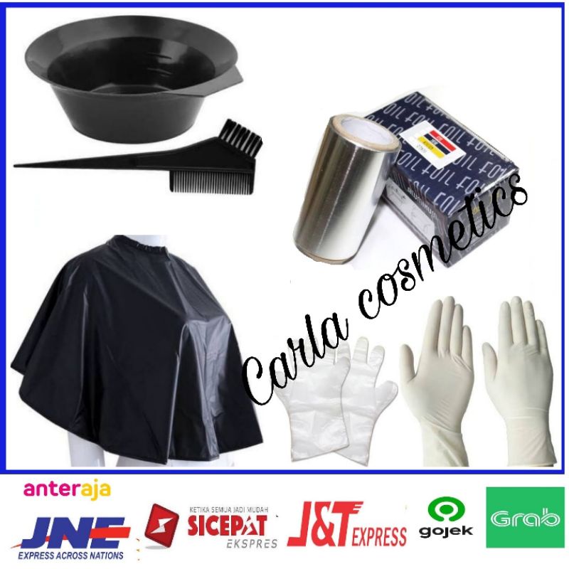 Jual paket alat cat rambut mangkok cat ,sisir cat, alumunium foil ...
