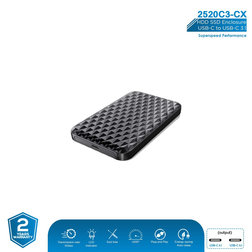 Jual Orico Hdd Ssd Casing Enclosure Usb C To Usb C C Cx Shopee Indonesia