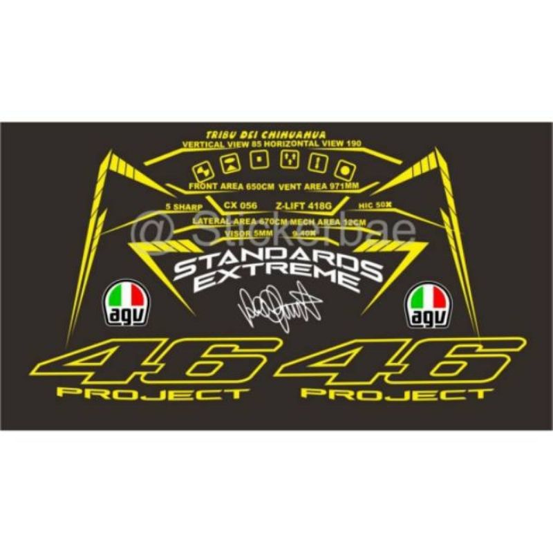 Jual STICKER CUTING VARIASI HELM 46 PROJECT FULL FACE HALF FACE NEW ...