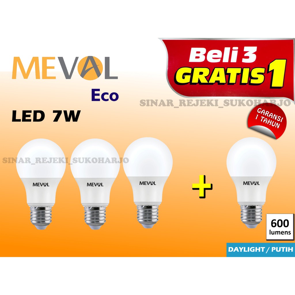 Jual Beli Gratis Meval Paket Lampu Led W Eco Bulb Bohlam Bohlamp Watt Watt Putih