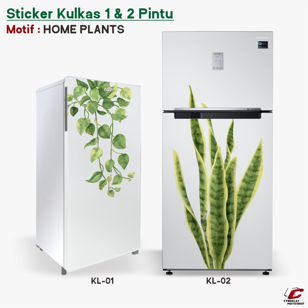 Jual STIKER KULKAS 1 DAN 2 PINTU MOTIF HOME PLANTS PLANT | STICKER ...