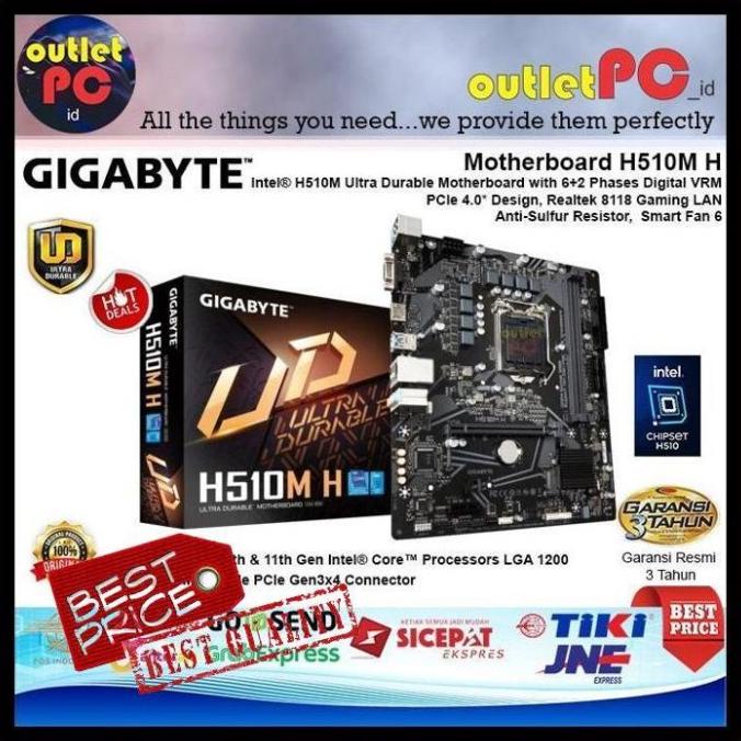 Jual HARGA TERBAIK!!! Promo Gigabyte Motherboard H510M H Lga1200 H510