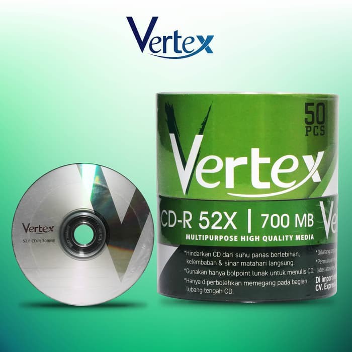 Jual CD-R VERTEX Per pack isi 50 keping | Shopee Indonesia