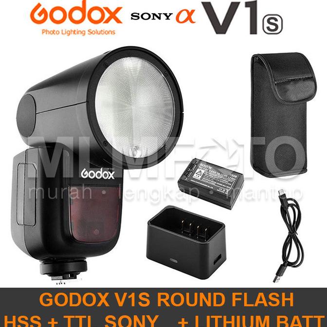 Jual Godox V1S Sony Ttl Hss Li-Ion Round Head Flash V-1S V1-S V1 Kit ...