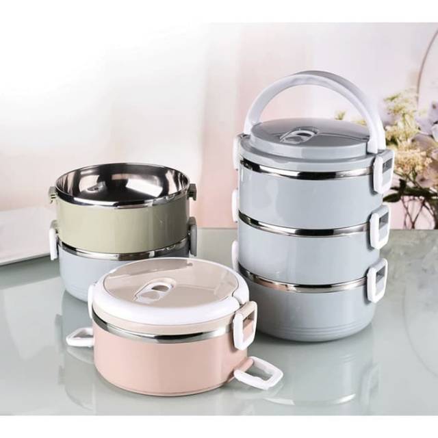 Jual RANTANG 3 TINGKAT STAINLESS STEEL TAHAN PANAS ISI 2100 ML COCOK ...