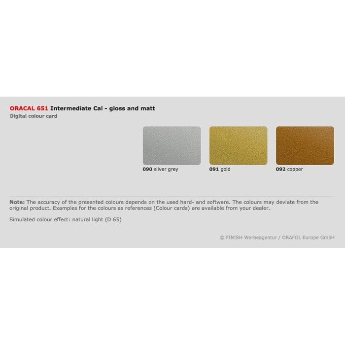 Jual Sticker ORACAL 651 GLOSSY / MATTE (100cm x 126cm) GOLD/SILVER ...