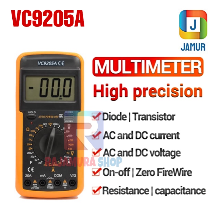 Jual MULTITESTER DIGITAL SUNSHINE VC9205A AVOMETER DIGITAL MULTIMETER ...