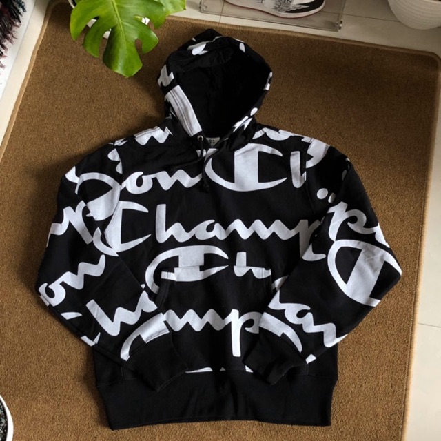 Champion full hot sale print hoodie