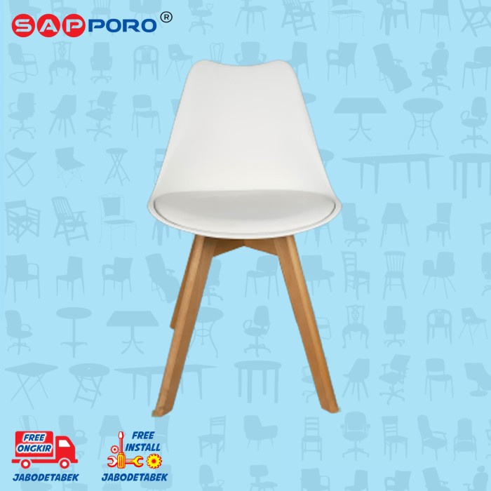 Jual eames chair / kursi makan / kursi belajar sapporo hakin white