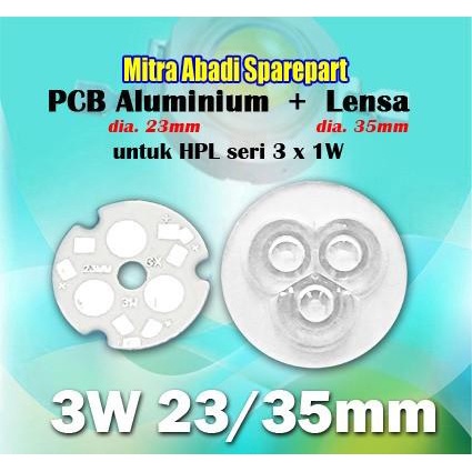 Jual PCB LED Round Aluminium HPL 3W 23mm + Lensa 35mm | Shopee Indonesia