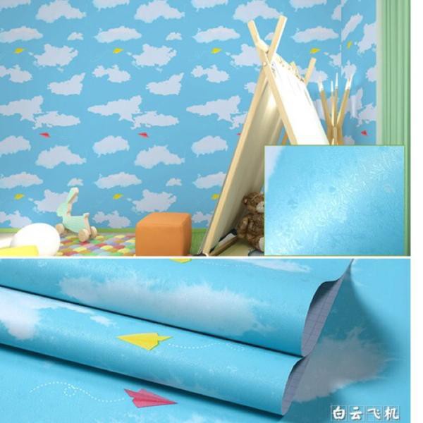 Jual Wallpaper Sticker Dinding Plafon Per Meter Motif Awan Planet ...