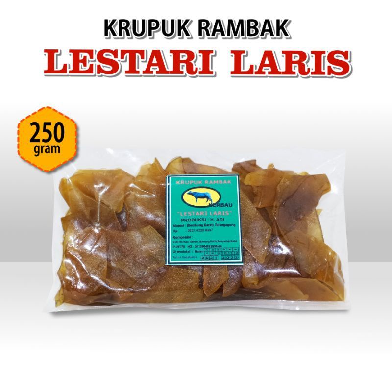 Jual Krecek Krupuk Rambak Kerbau Lestari Laris 250 Gram 250gr