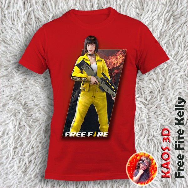 Jual Kaos 3D Lelaki dan Perempuan Model Unisex Gambar Game Free Fire