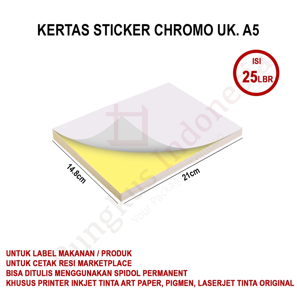 Jual Kertas Stiker Chromo A4 / Kertas Stiker / Sticker Cromo / Kertas ...