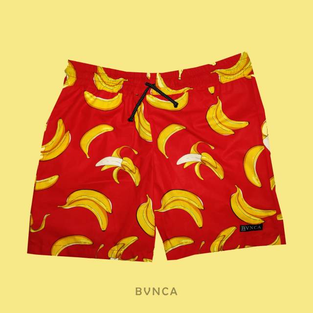 Jual CELANA PENDEK BOXER LUCU WARNA MERAH MOTIF PISANG | Shopee Indonesia