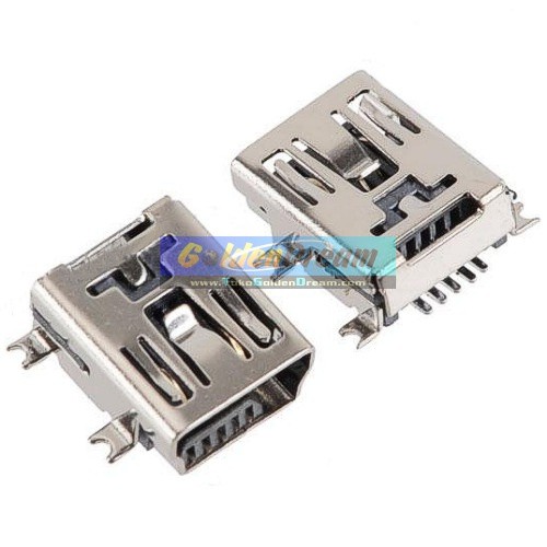 Jual Soket mini USB kosong tipe betina - MINI-5P USB socket connector ...