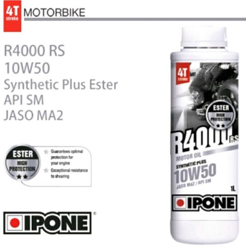 Jual Oli Ipone R4000 Rs Sae 10w 50 Oli Mesin Motor 4t Synthetic Ester 1liter Shopee Indonesia 3089