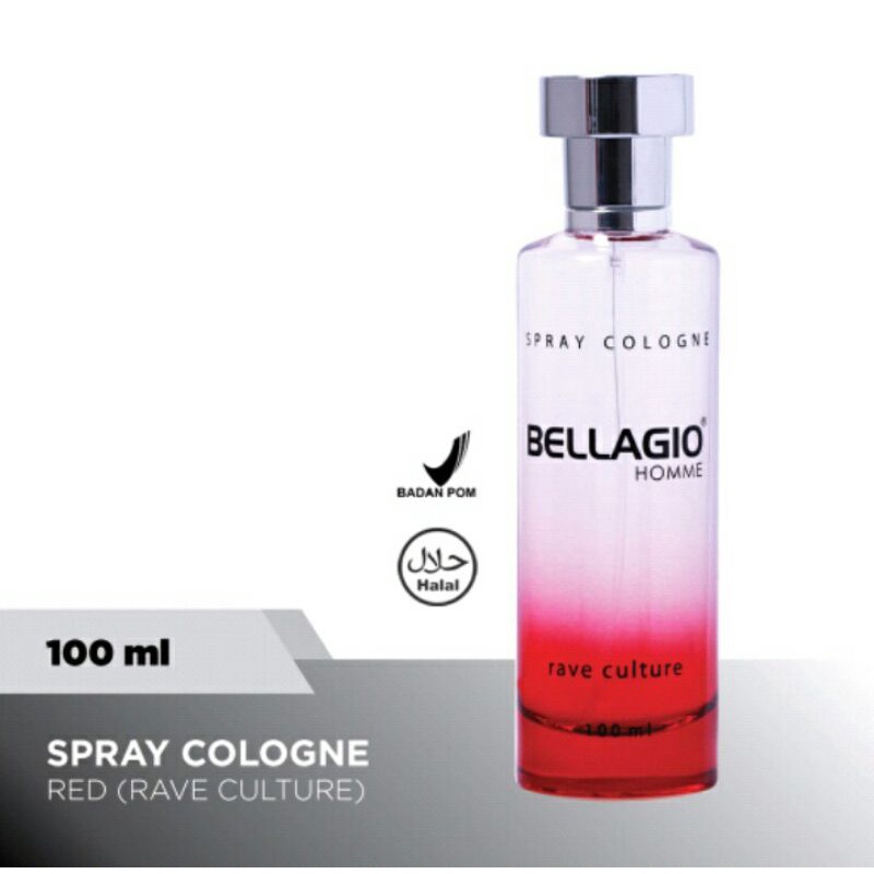 Jual Bellagio Spray Cologne Rave Culture (Red, 100ml) | Shopee Indonesia