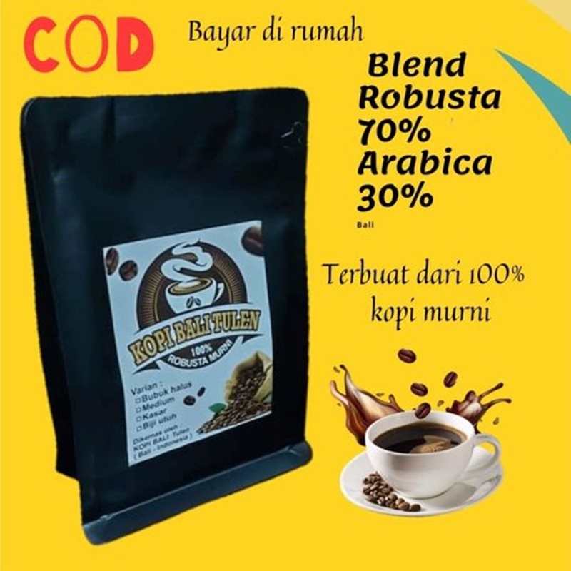 Jual Kopi Bubuk Robusta Arabica Arabika Blend Hitam Murni 250g Bali