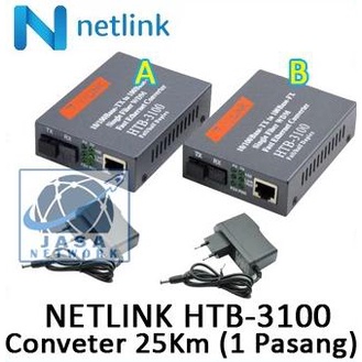 Jual Netlink Htb-3100 Media Converter / Htb 3100 1 Pasang A & B (25Km ...