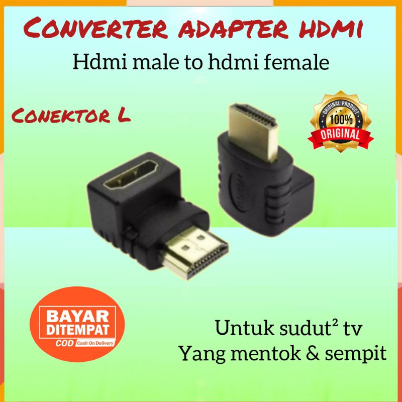 Jual KONVERTER SAMBUNGAN KABEL HDMI KONEKTOR ADAPTER GENDER HDMI MALE ...