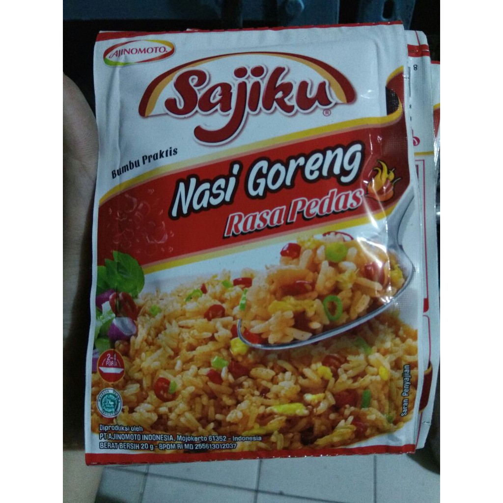 Jual SAJIKU NASI GORENG PEDAS 20 GRAM 1 RENCENG ISI 10 | Shopee Indonesia