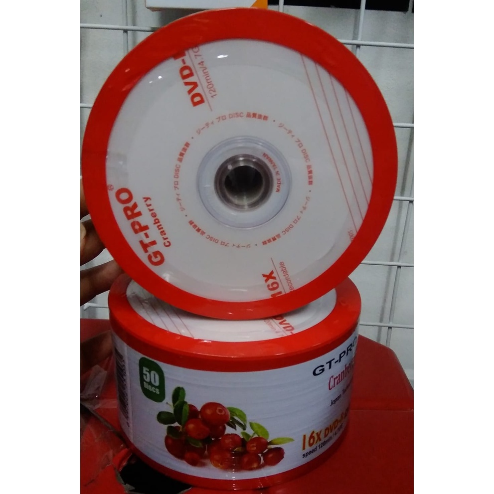 Jual DVD-R GT-PRO Cranberry 4.7GB 16X DVD Kosong DVDR Spindle Isi 50 ...