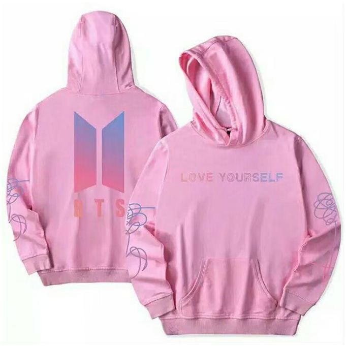 Jual SWEATER BTS LOVE YOURSELF GRADIENT PINK HOODIE BTS ALL