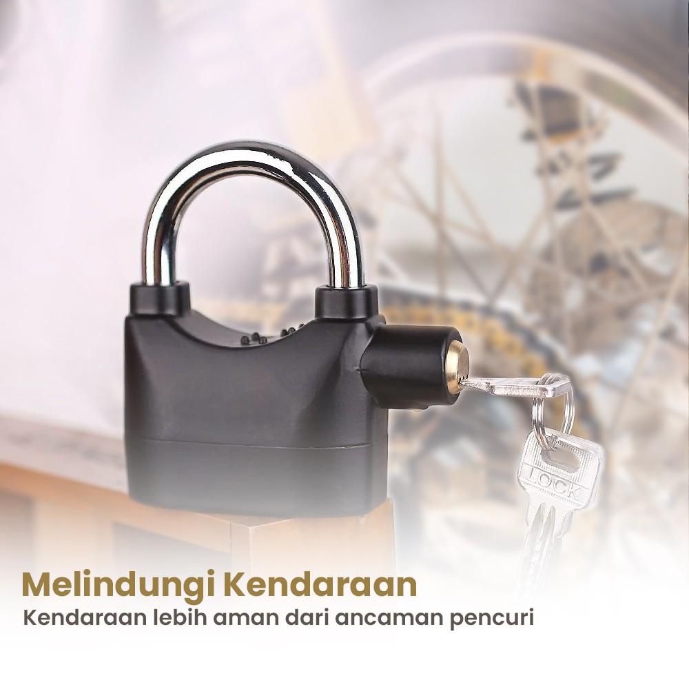 Gembok Alarm Kunci Anti Maling - foto 5