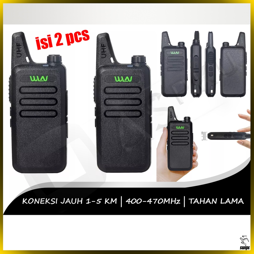 Jual HT Walkie Talkie 2pcs UHF 400-470MHz Radio Mic Speaker Port USB ...