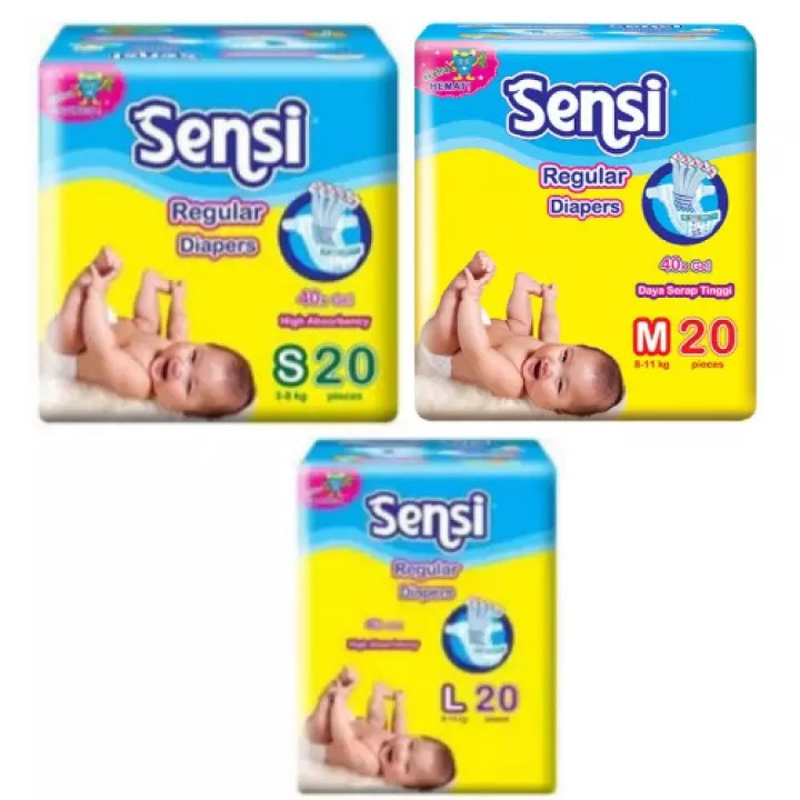 Jual Popok Sensi Regular Diapers (popok perekat bayi) | Shopee Indonesia