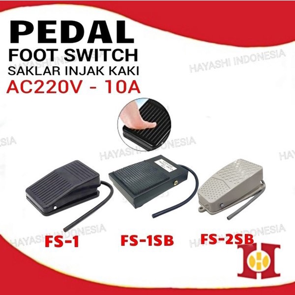 Jual Foot Switch Saklar Injak Kaki Kaki AC 220V 10A 1No 1Nc Push On Off ...