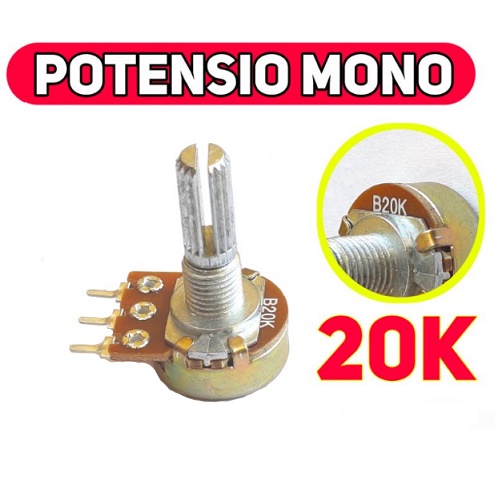 Jual Potensio Mono 3 Pin Potensiometer 1K 5K 10K 20k 50K 100K 200K 250K 500K Merk A Plus