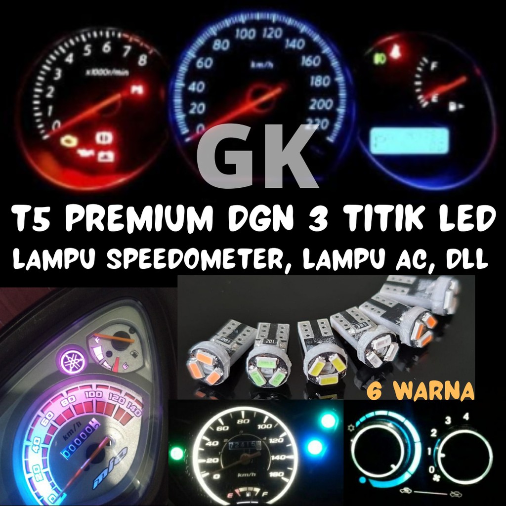 Jual Lampu LED T5 3 SMD Speedometer / Indikator Motor dan Mobil PREMIUM
