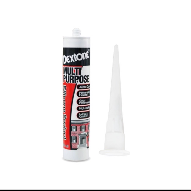 Jual Lem Botol DEXTONE Silicone Sealant Multi Purpose 300 ml White / Clear / Black Lem Tabung