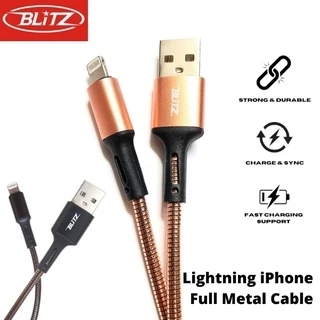 BLiTZ Kabel Data Charger Lightning Full Metal Fast Charging up to 2.4A for Lightning 5 / 6 / 7 / 8 / X