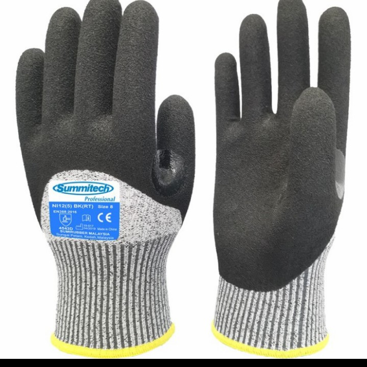 Jual Summitech Nl12(5) BK Cut Resistance Gloves Sarung Tangan Safety ...