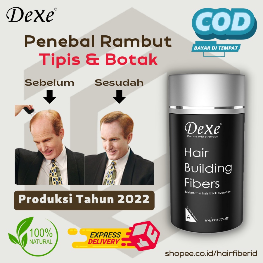 Jual Serbuk Penebal Rambut DeXe Original Hair Building Fibers Bubuk