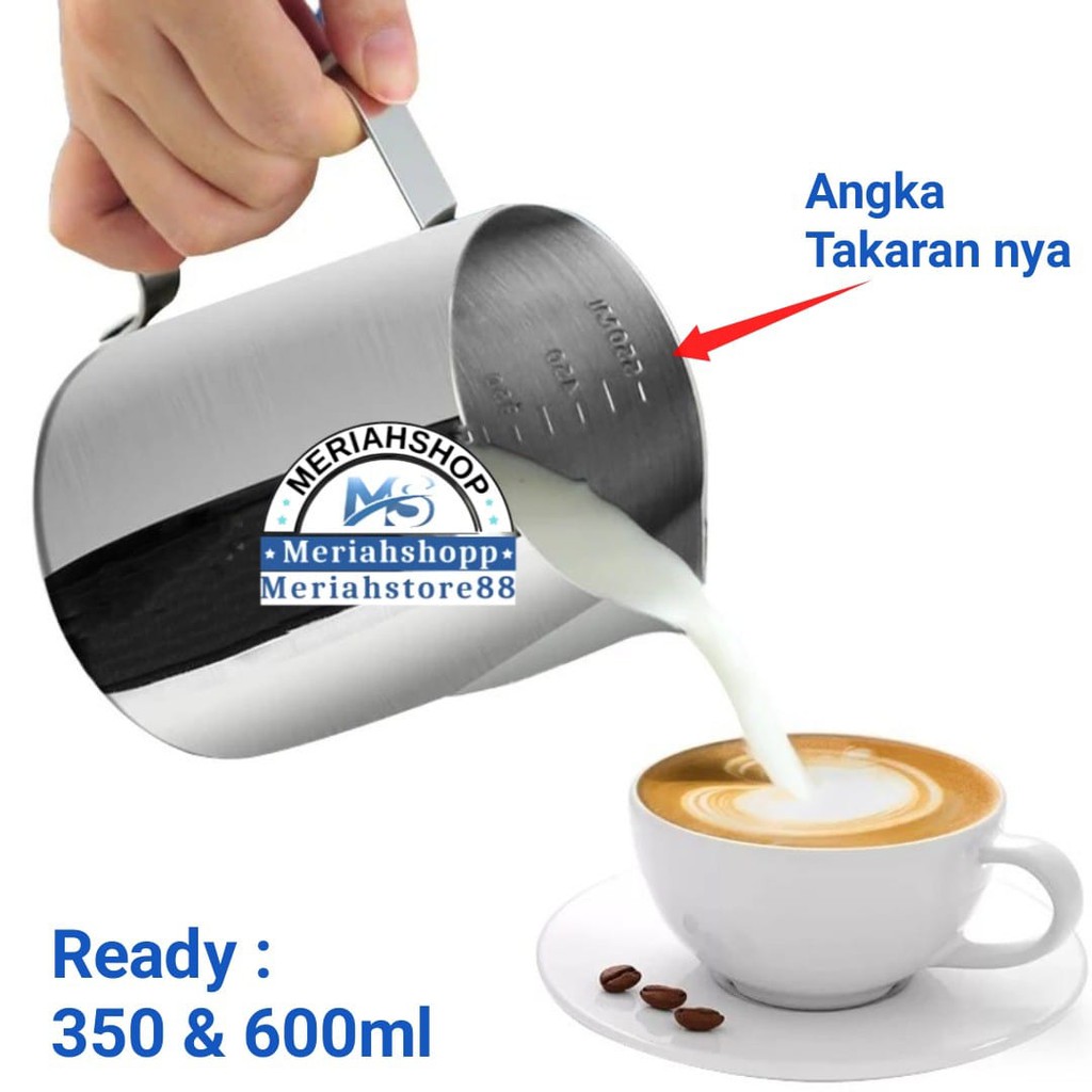 Jual Teko Susu Kopi Latte Milk Jug Pot Dalgona (ADA ANGKA TAKARAN