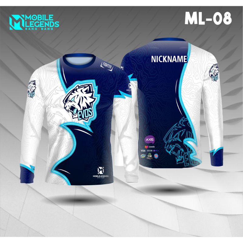 Jual Jersey e sport mobile legends evos kaos ML Baju gamers lengan
