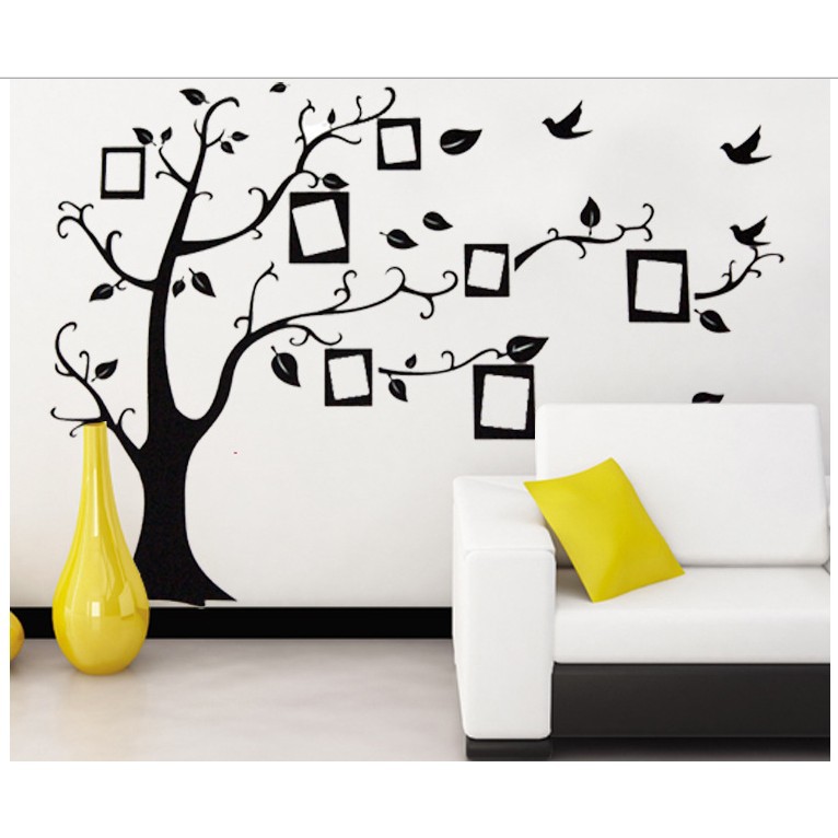 Jual KHM050 - wall paper / stiker tembok pohon dengan frame foto photo ...
