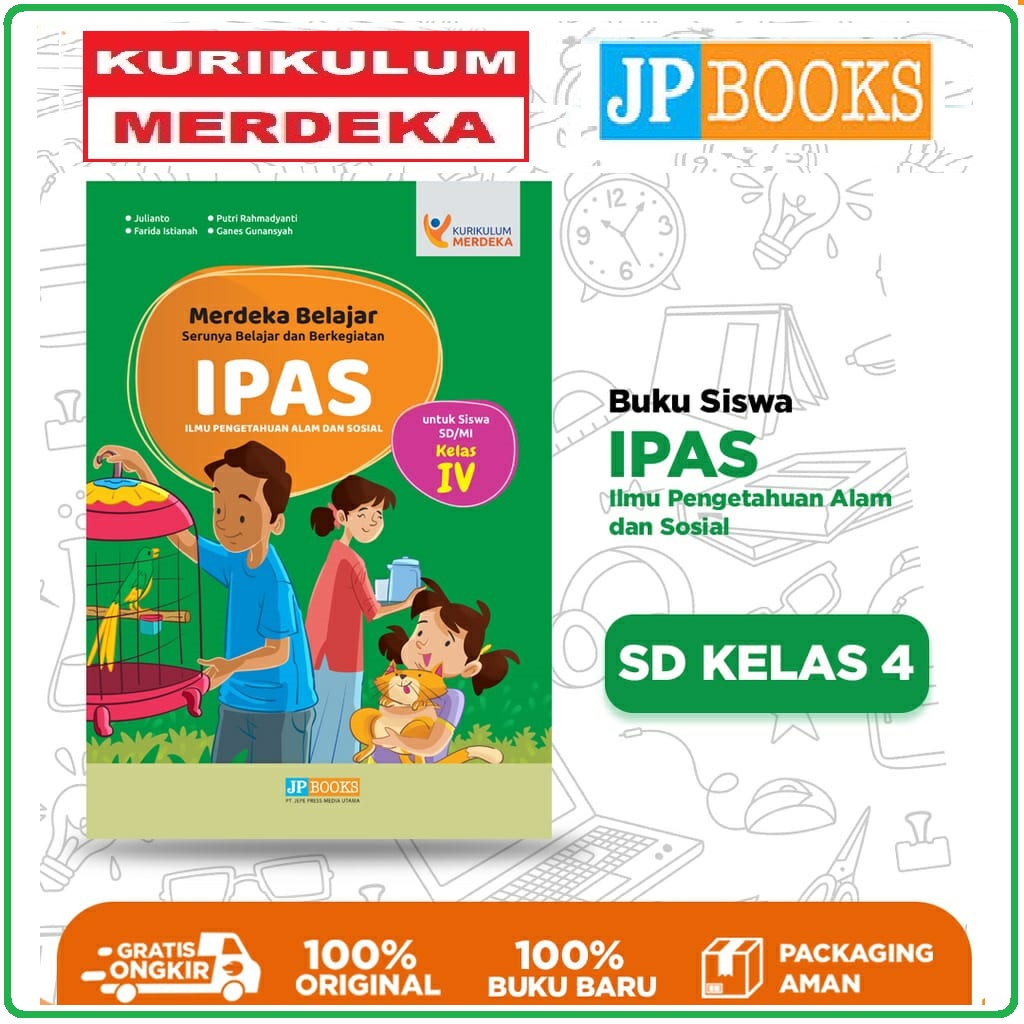 Jual Ilmu Pengetahuan Alam Dan Sosial Sd Kelas 4 Kurikulum Merdeka Penerbit Jp Books Ipas Sd Iv