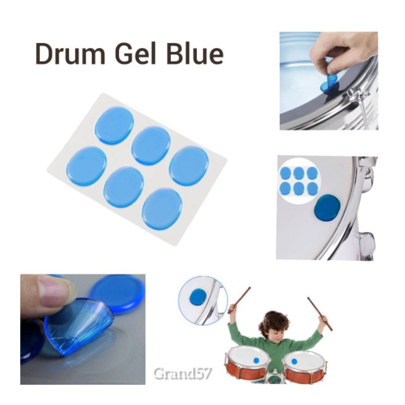 Jual Snare Drum Gel Mute Peredam Drum Gel Blue Biru Silencer Drum