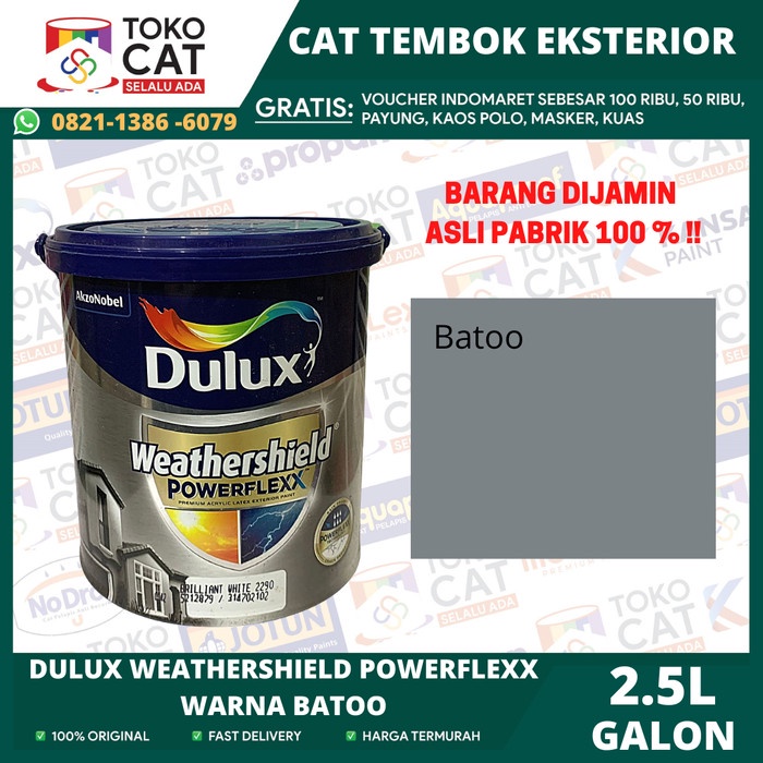 Jual Cat Tembok Dulux Weathershield Powerflexx Warna Batoo 2 5 L Galon