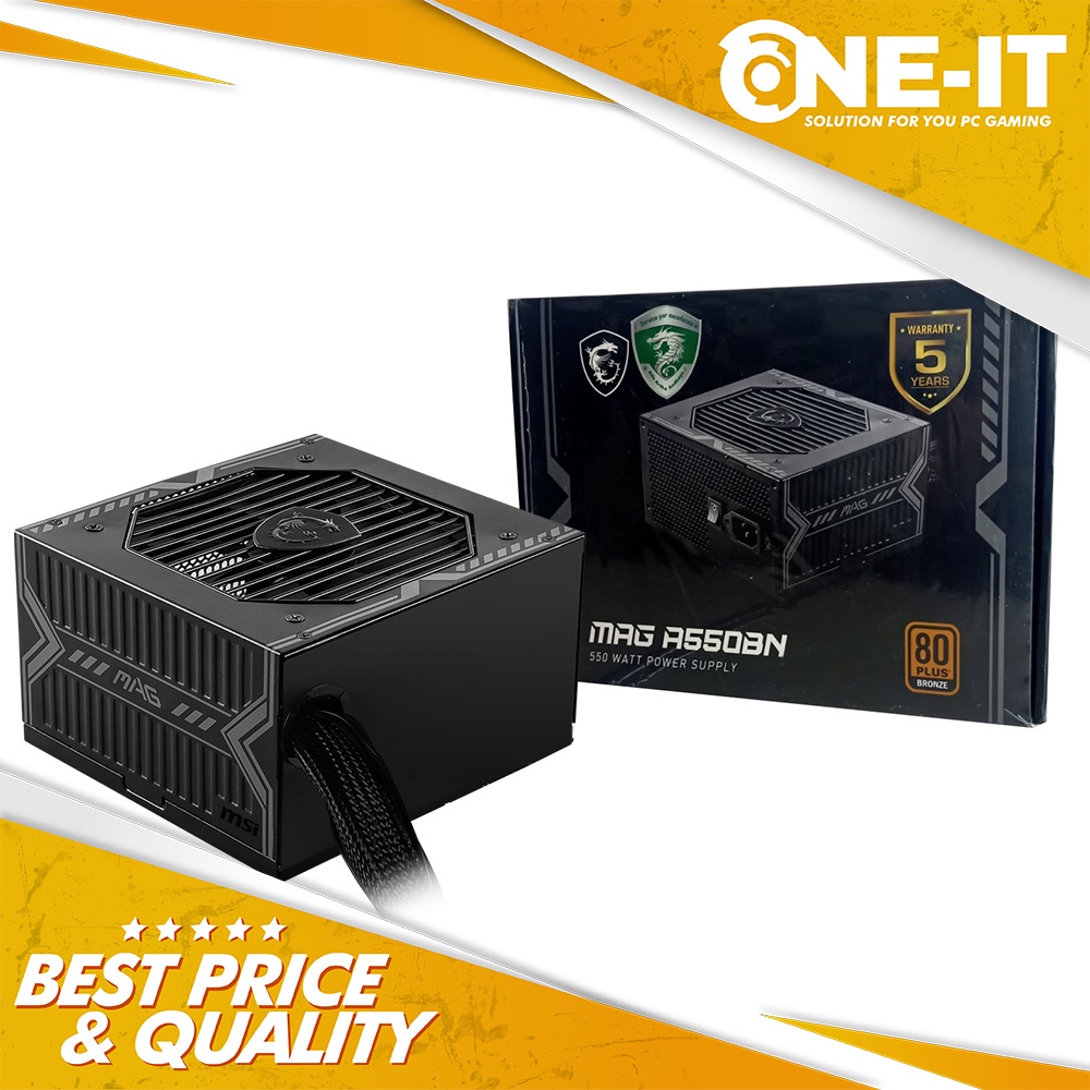 MSI MAG A550BN 550W 80 Plus Bronze Non-Modular Black Desktop Power - View #5