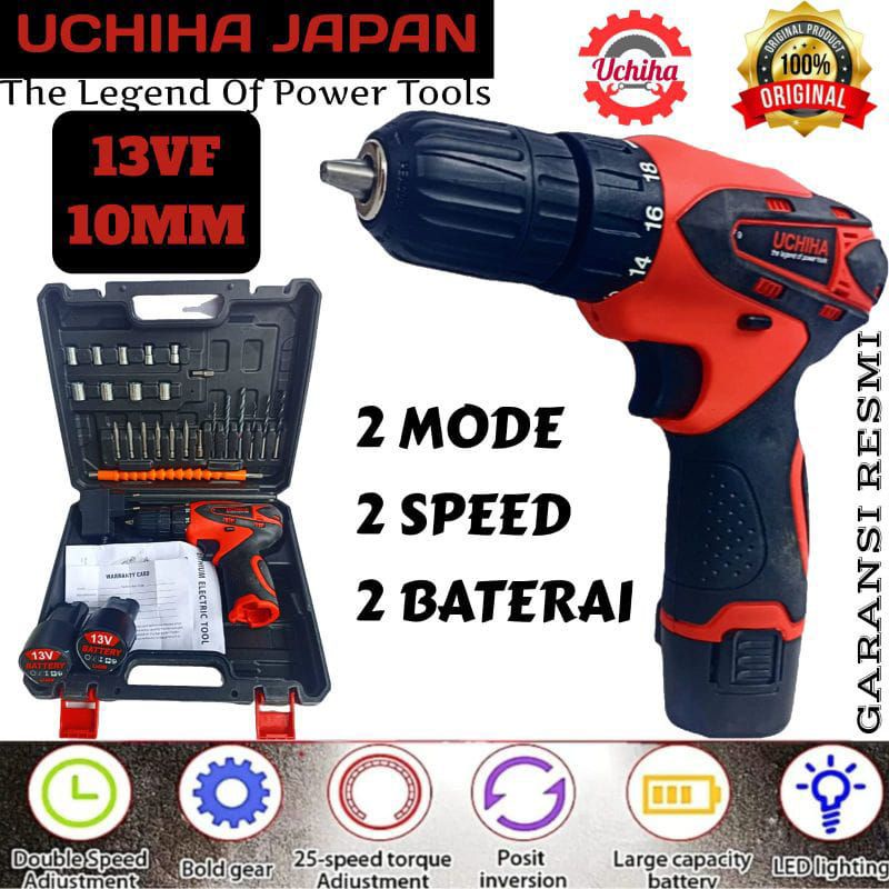 Jual Mesin Bor Baterai Kayu Besi Obeng Elektrik UCHIHA Japan Cordless ...