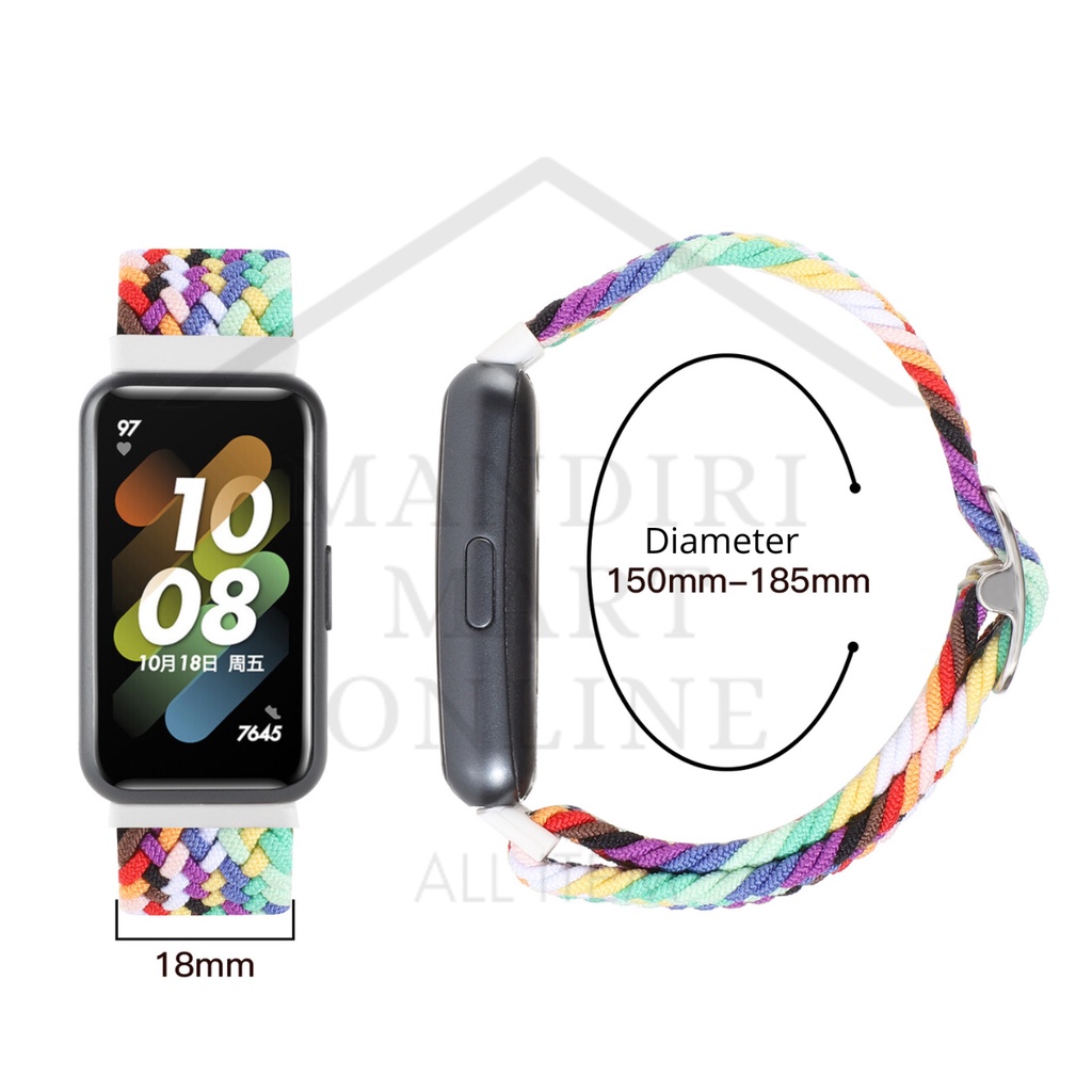 Cinturino Elastico In Nylon Per Huawei Band 7 | Ricambio Morbido E Traspirante | Regolabile Da 140 A 250 Mm | Chiusura Sgancio Rapido